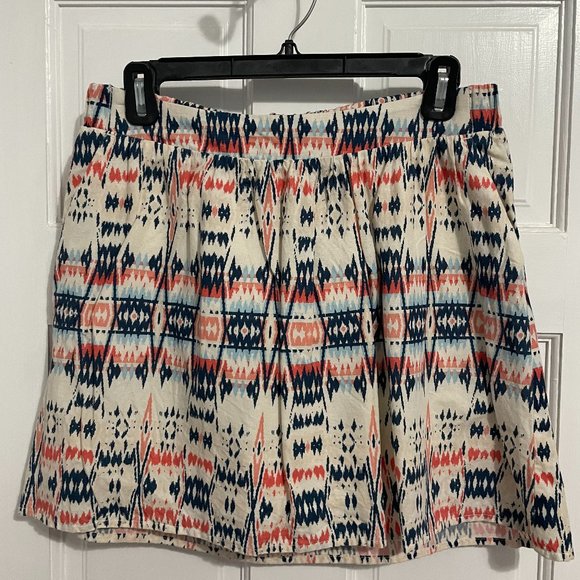 Blue/Red/White Geometric Pattern Skirt - Size S - Picture 2 of 4